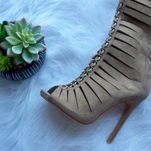 *SOLD* Peep-Toe Lace Up Stiletto Boots